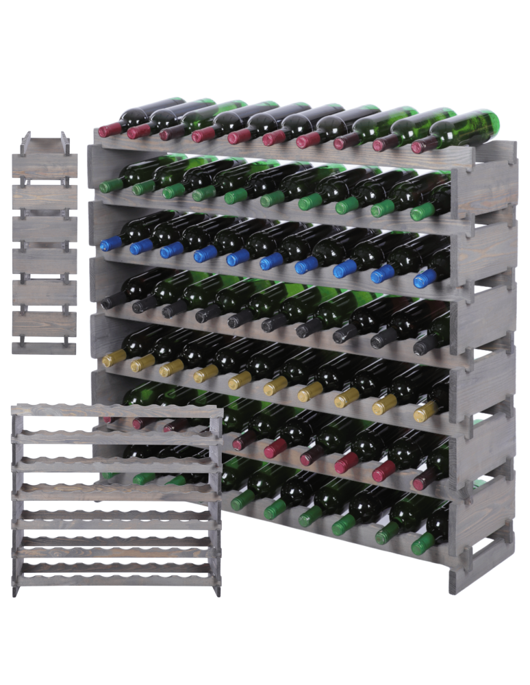 Modułowe stojaki do butelek RW11 - Stojak na wino regał modułowy na butelki 7x10 but BUDUJ JAK KLOCKI EKO - product b2b.wamar.biz 1