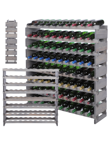 Stojak na wino regał modułowy na butelki 8x10 but POJEMNY BEZ NARZĘDZI
