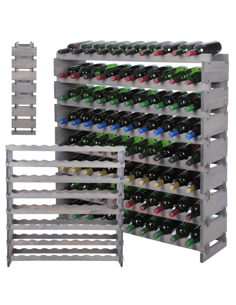 Modułowe stojaki do butelek RW11 - Stojak na wino regał modułowy na butelki 8x10 but POJEMNY BEZ NARZĘDZI - product b2b.wamar.biz 1