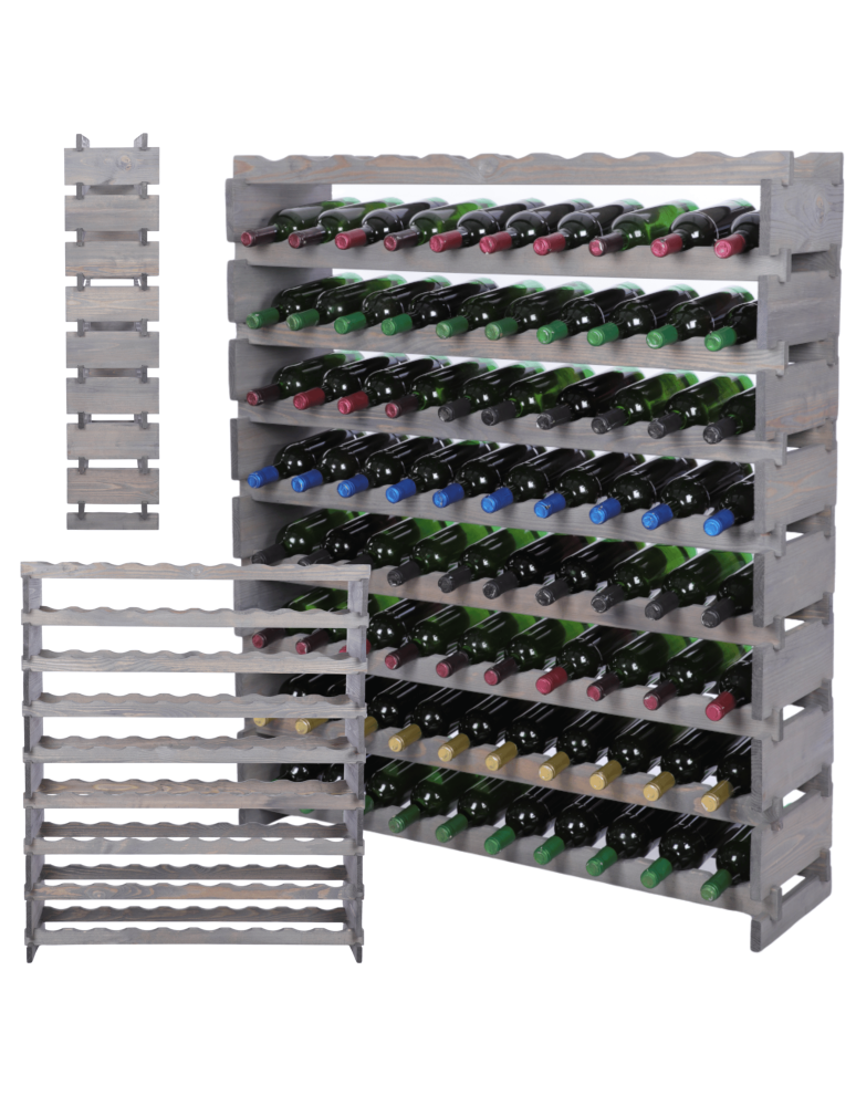 Modułowe stojaki do butelek RW11 - Stojak na wino regał modułowy na butelki 9x10 but POJEMNY BEZ NARZĘDZI - product b2b.wamar.biz 1