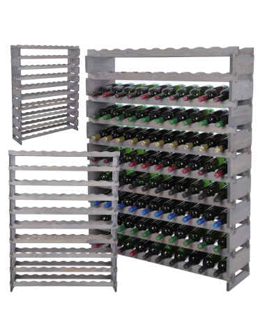 Stojak na wino regał modułowy na butelki 10x10 but DUŻY MONTAŻ BEZ NARZĘDZI