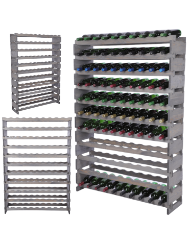Stojak na wino regał modułowy na butelki 11x10 but DUŻY MONTAŻ BEZ NARZĘDZI