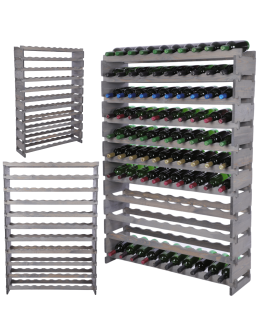 Stojak na wino regał modułowy na butelki 11x10 but DUŻY MONTAŻ BEZ NARZĘDZI