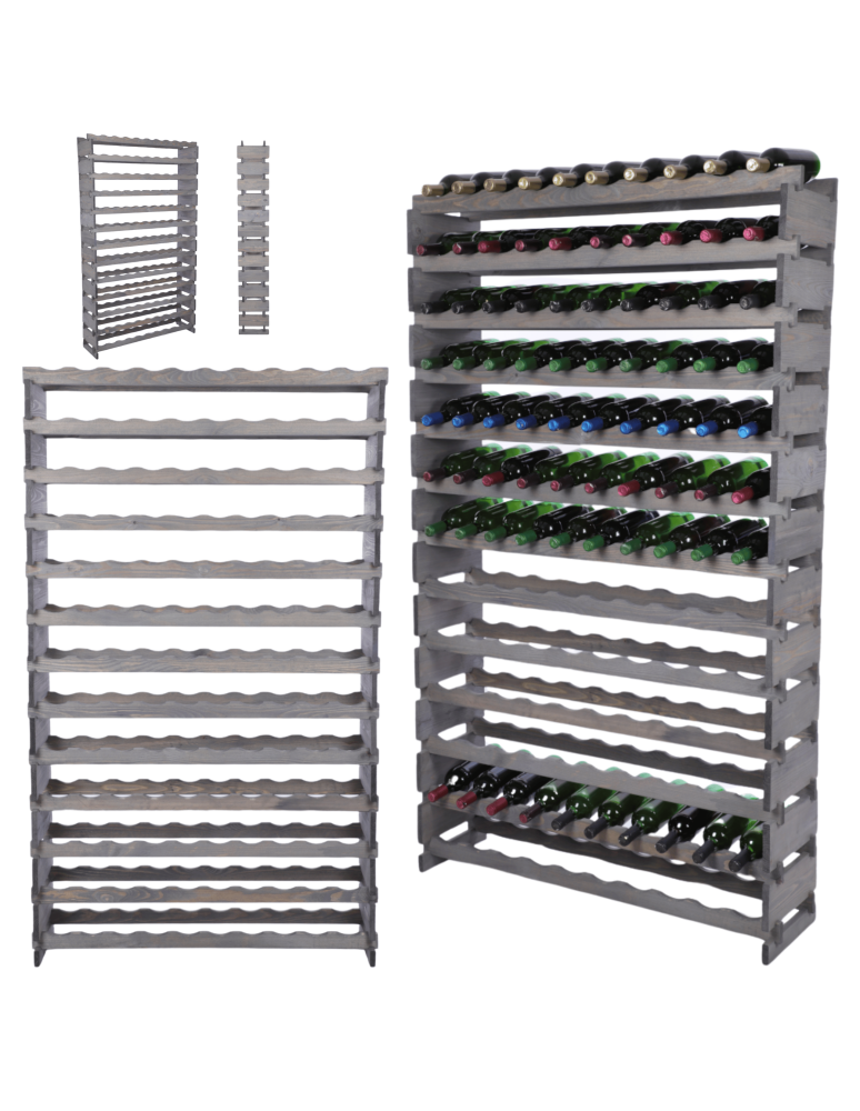 Modułowe stojaki do butelek RW11 - Stojak na wino regał modułowy na butelki 13x10 but POJEMNY BEZ NARZĘDZI - product b2b.wamar.biz 1