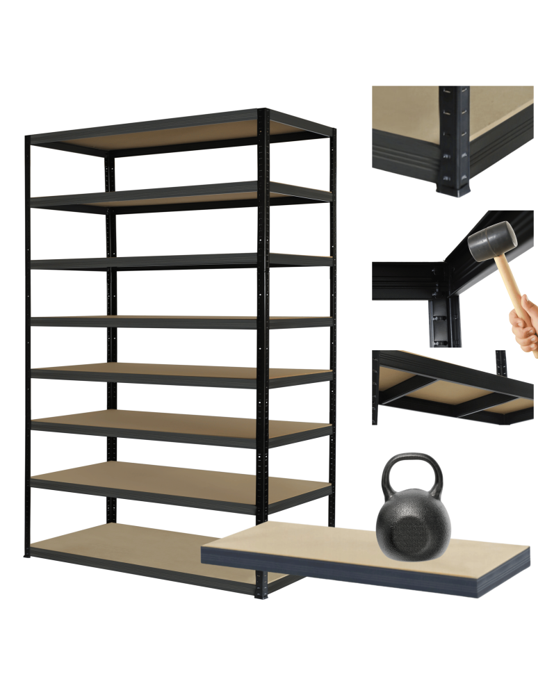 Regały Magazynowe - Regał metalowy magazynowy stojak HELIOS 270x180x45cm 8Px175kg SZEROKI MOCNY - produkt b2b.wamar.biz 1