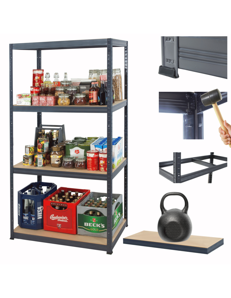 Helios Premium - Regał metalowy Premium HELIOS 180x100x40cm 4Px175kg - product b2b.wamar.biz 1