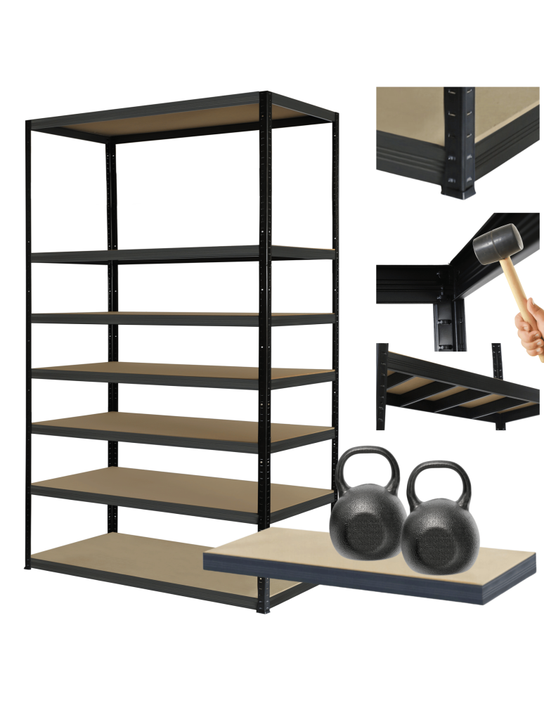 Regały Magazynowe - Regał metalowy magazynowy stojak HELIOS 270x150x35cm 7Px275kg SZEROKI MOCNY - product b2b.wamar.biz 1