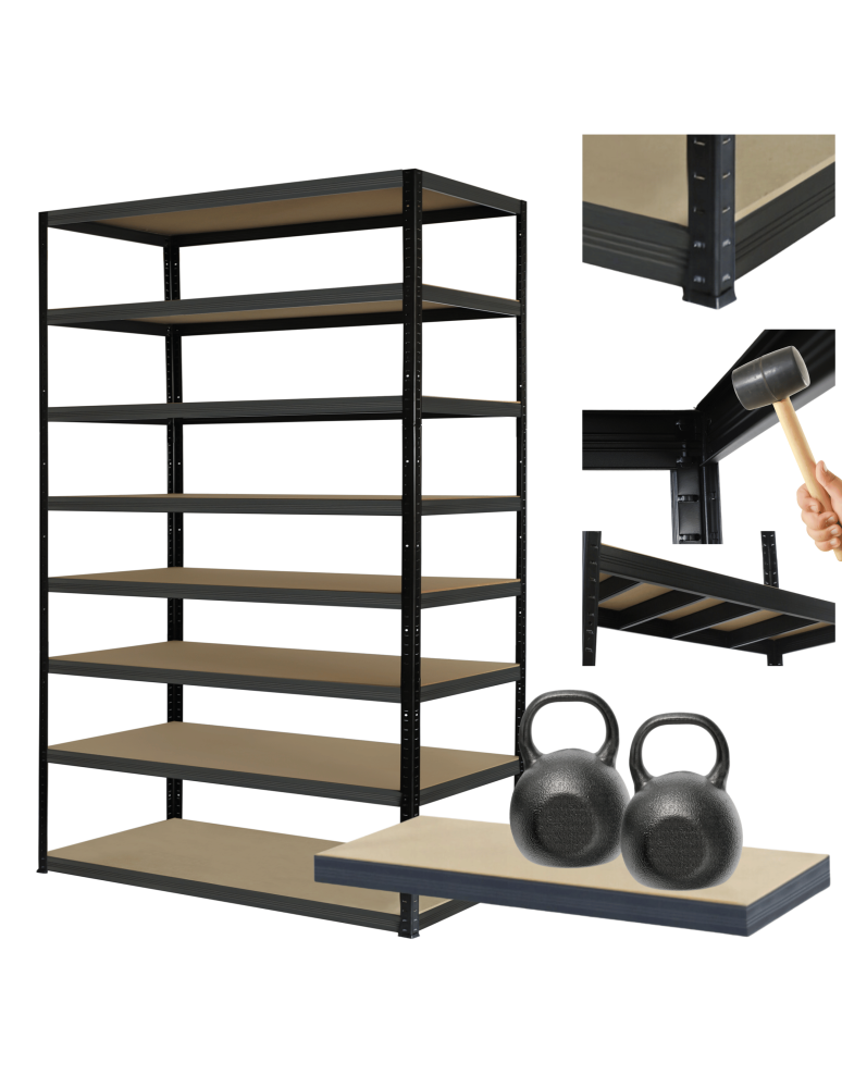 Regały Magazynowe - Regał metalowy magazynowy stojak HELIOS 270x150x30cm 8Px275kg SZEROKI MOCNY - product b2b.wamar.biz 1