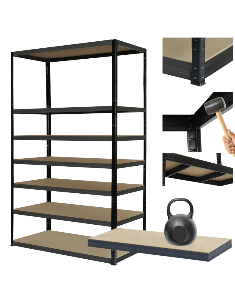 Regały Magazynowe - Regał metalowy magazynowy stojak HELIOS 270x150x30cm 7Px175kg SZEROKI MOCNY - product b2b.wamar.biz 1