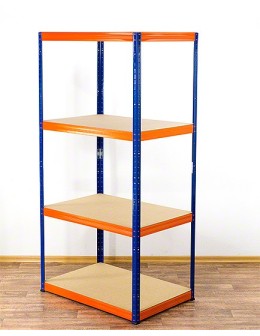Regał Helios 180x120x35 cm 4 półki/175kg Niebiesko-Pomarańczowy