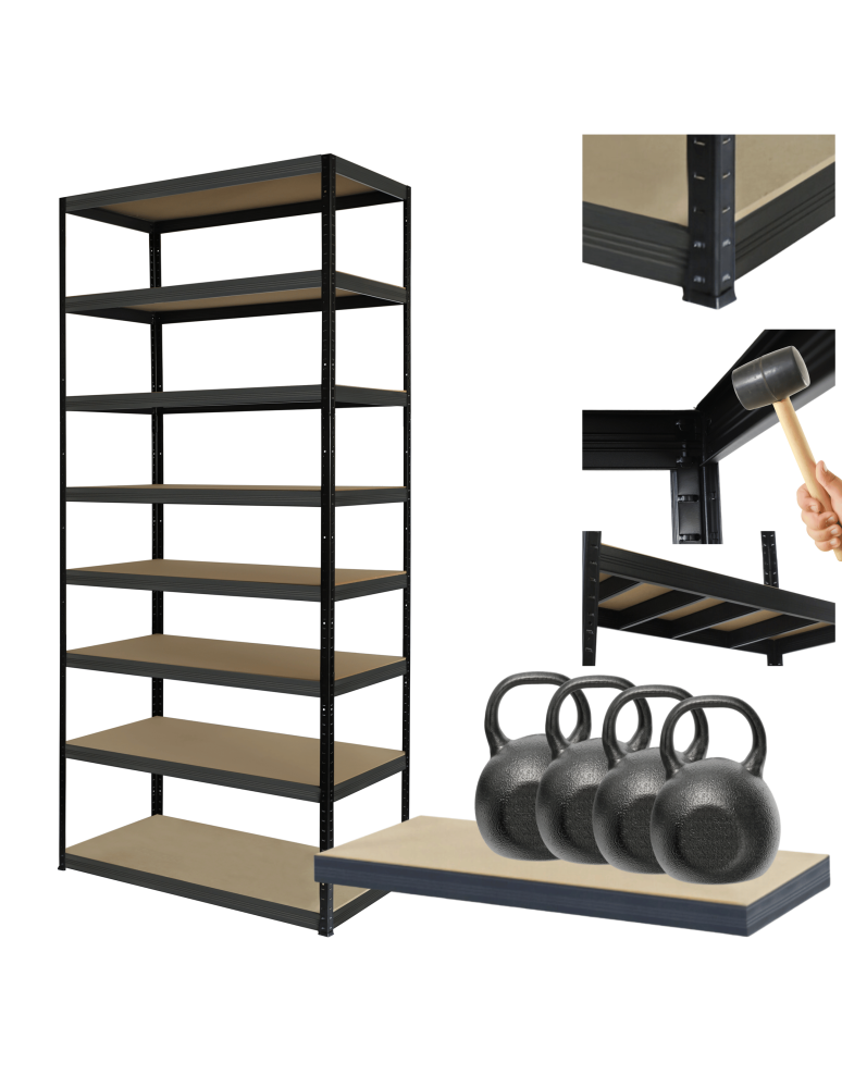 Regały Magazynowe - Regał metalowy magazynowy stojak HELIOS 270x110x50cm 8Px400kg 300TYS KOMB - product b2b.wamar.biz 1
