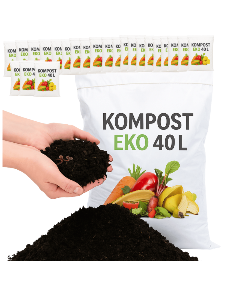 Surowce organiczne - BIOAKTYWNY KOMPOST 40L ziemia humus podłoże do KWIATÓW WARZYW EKO 24 WORKI - product b2b.wamar.biz 1
