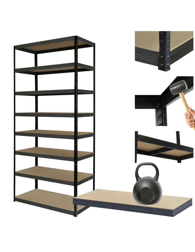 Regały Magazynowe - Regał metalowy magazynowy stojak HELIOS 270x110x35cm 8Px175kg 300TYS KOMB - product b2b.wamar.biz 1