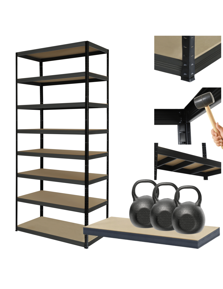 Regały Magazynowe - Regał metalowy magazynowy stojak HELIOS 270x100x35cm 8Px350kg 300TYS KOMB - product b2b.wamar.biz 1