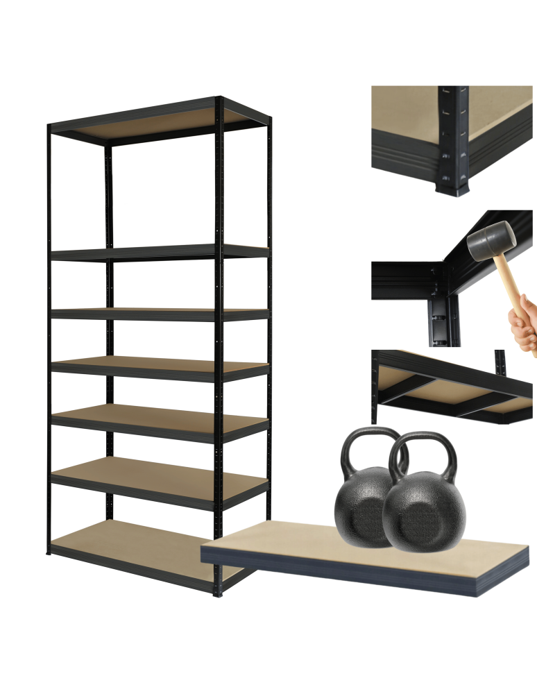 Regały Magazynowe - Regał metalowy magazynowy stojak HELIOS 270x100x35cm 7Px275kg 300TYS KOMB - product b2b.wamar.biz 1