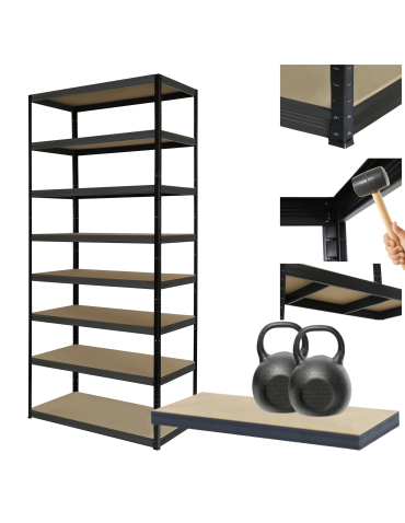 Regał metalowy magazynowy stojak HELIOS 270x75x30cm 8Px275kg 300TYS KOMB