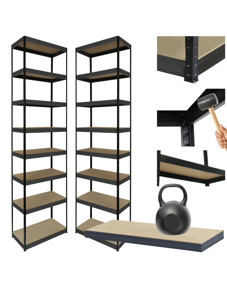 Regały Magazynowe - Regał metalowy magazynowy stojak HELIOS 270x60x60cm 8Px175kg 300TYS KOMB - product b2b.wamar.biz 1