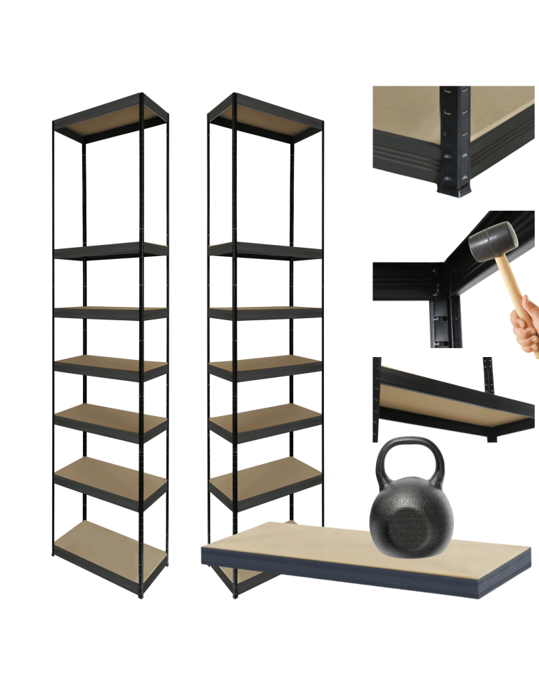 Regały Magazynowe - Regał metalowy magazynowy stojak HELIOS 270x60x60cm 7Px175kg 300TYS KOMB - product b2b.wamar.biz 1