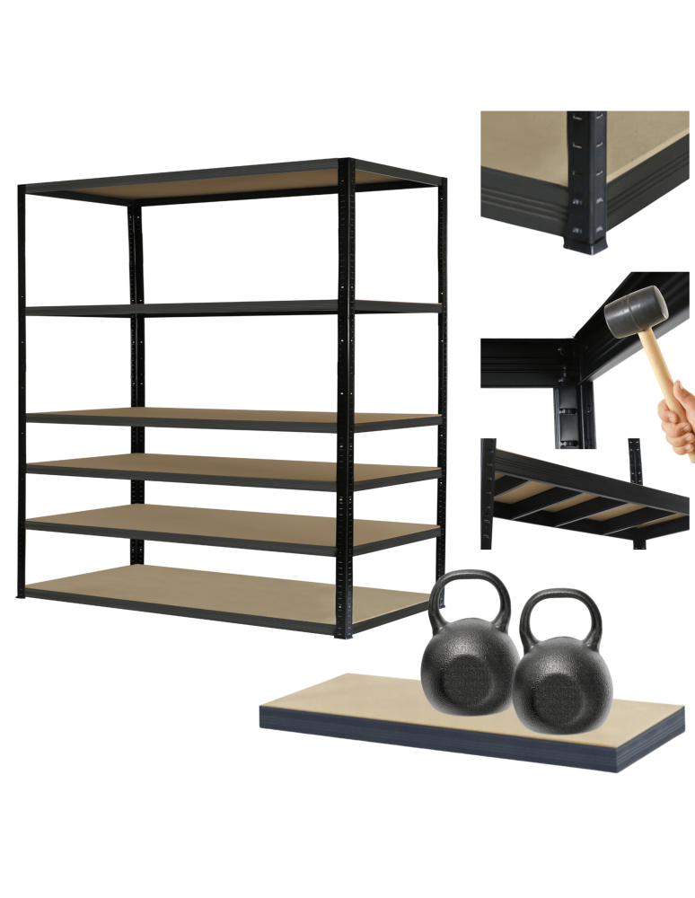 Regały Magazynowe - Regał metalowy magazynowy stojak HELIOS 213x180x45cm 6Px275kg SZEROKI MOCNY - product b2b.wamar.biz 1