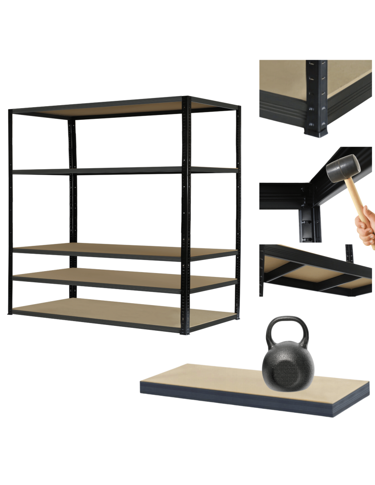 Regały Magazynowe - Regał metalowy magazynowy stojak HELIOS 213x180x30cm 5Px175kg SZEROKI MOCNY - product b2b.wamar.biz 1