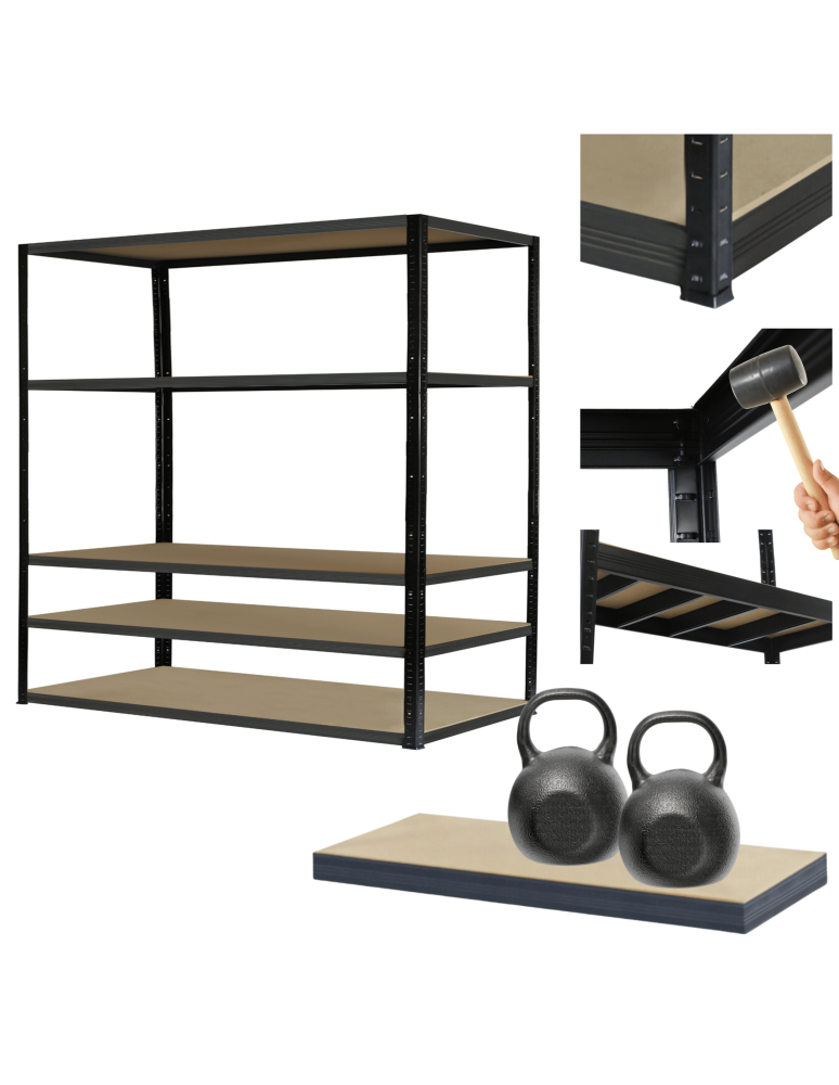 Regały Magazynowe - Regał metalowy magazynowy stojak HELIOS 213x150x60cm 5Px275kg SZEROKI MOCNY - product b2b.wamar.biz 1