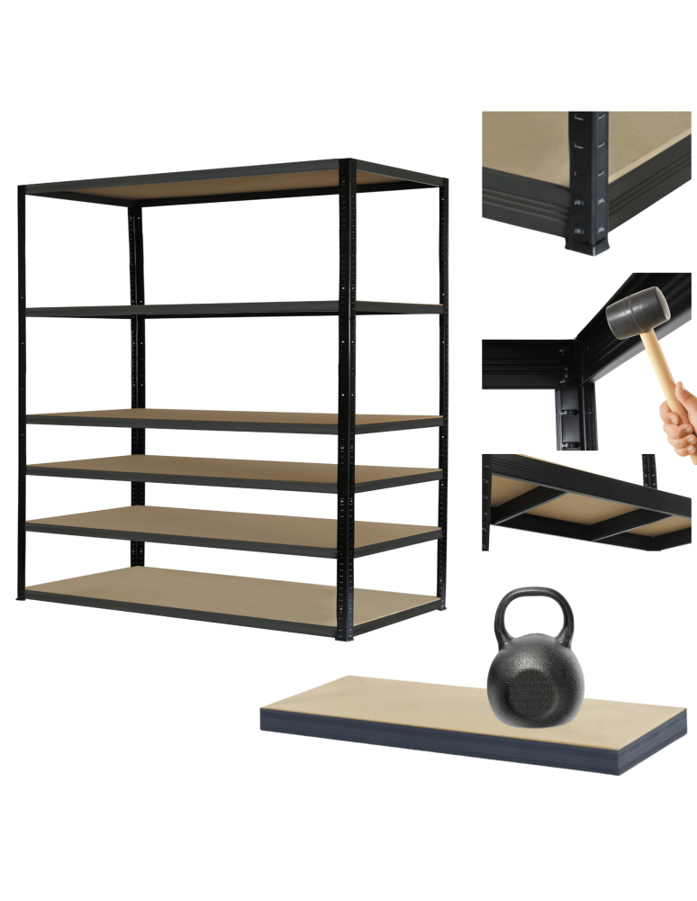 Regały Magazynowe - Regał metalowy magazynowy stojak HELIOS 213x150x30cm 6Px175kg SZEROKI MOCNY - product b2b.wamar.biz 1