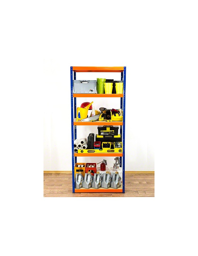 Regały - Regał Helios 196x75x30 cm 5 półek/175kg Niebiesko-Pomarańczowy - product b2b.wamar.biz 4