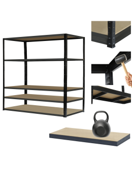 Regał warsztatowy metalowy stojak HELIOS 196x180x60cm 5Px175kg PRODUCENT