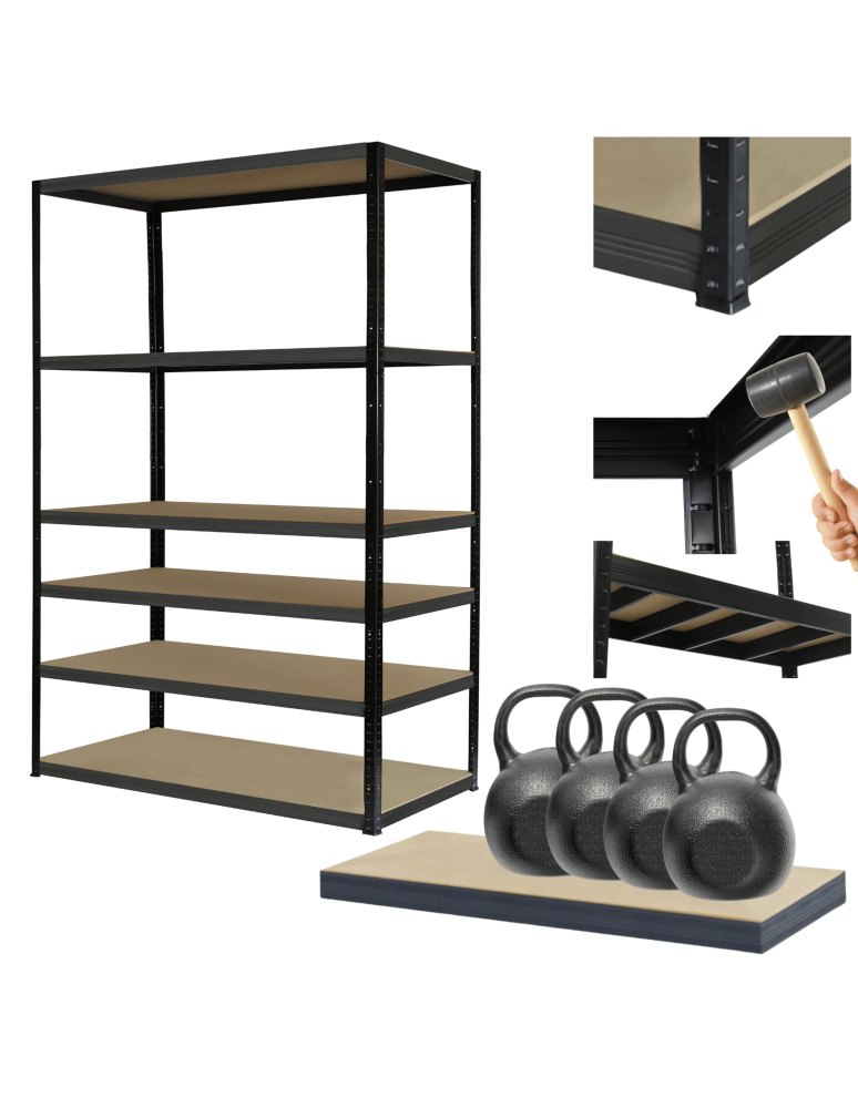 Regały Magazynowe - Regał warsztatowy metalowy stojak HELIOS 196x100x40cm 6Px400kg MOCNY POLSKI - product b2b.wamar.biz 1