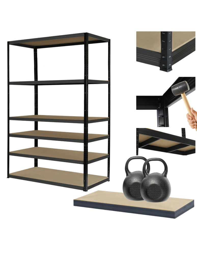 Regały Magazynowe - Regał warsztatowy metalowy stojak HELIOS 196x100x40cm 6Px275kg MOCNY POLSKI - product b2b.wamar.biz 1