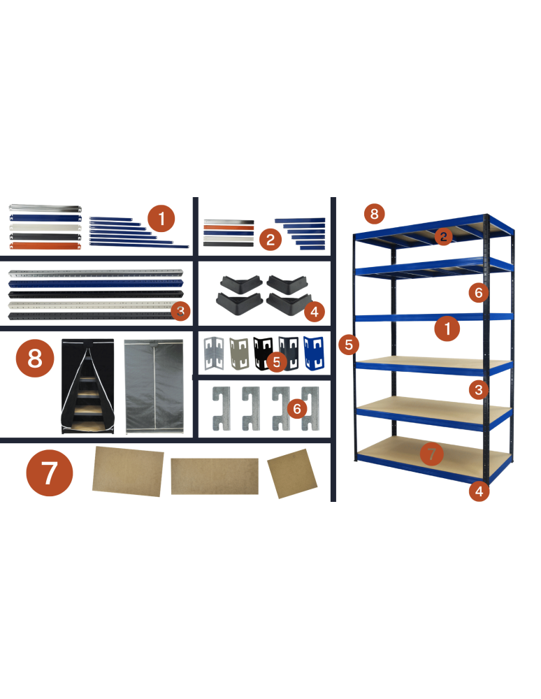 Helios Premium - Regał metalowy Premium HELIOS 180x120x60cm 4Px275kg - product b2b.wamar.biz 27