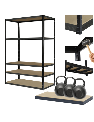 Regał warsztatowy metalowy stojak HELIOS 196x75x45cm 5Px350kg PRODUCENT