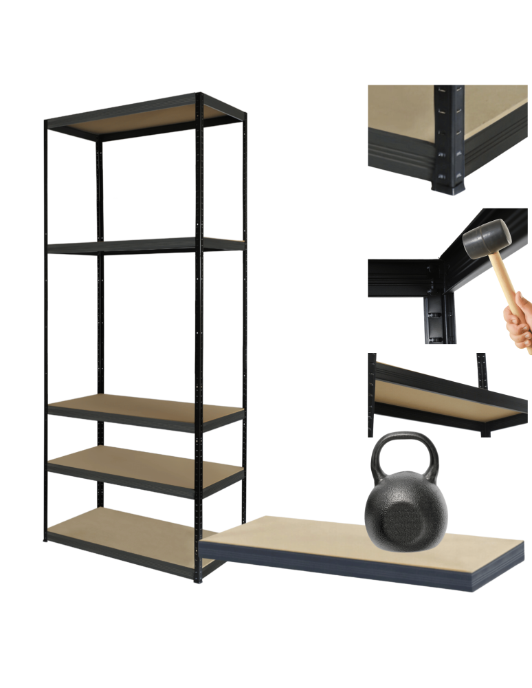 Regały Magazynowe - Regał warsztatowy metalowy stojak HELIOS 196x45x45cm 5Px175kg PRODUCENT - product b2b.wamar.biz 1
