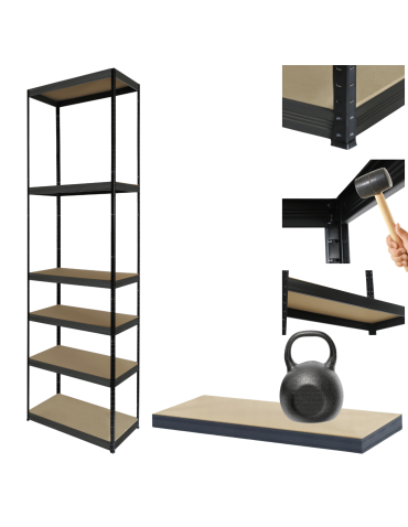 Regał warsztatowy metalowy stojak HELIOS 196x40x40cm 6Px175kg MOCNY POLSKI