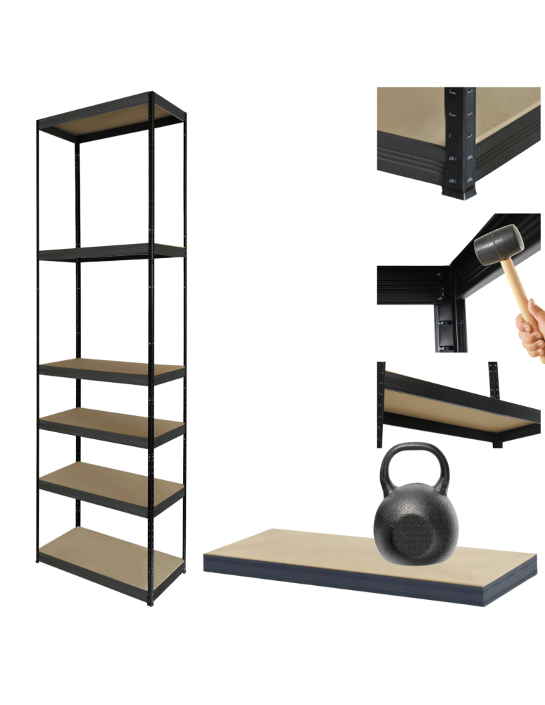Regały Magazynowe - Regał warsztatowy metalowy stojak HELIOS 196x35x35cm 6Px175kg MOCNY POLSKI - produkt b2b.wamar.biz 1