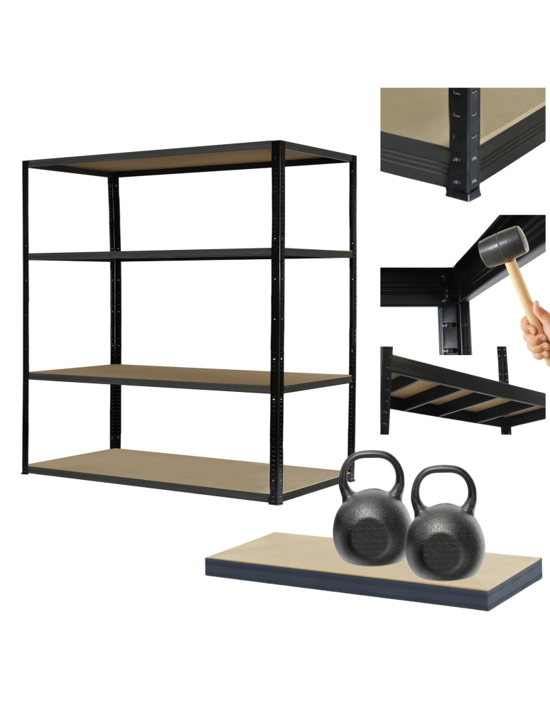Regały Magazynowe - Regał metalowy magazynowy garażowy stojak HELIOS 180x180x50cm 4Px275kg PL - product b2b.wamar.biz 1