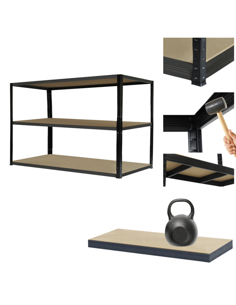 Regały Magazynowe - Regał magazynowy garażowy metalowy stojak HELIOS 106x180x35cm 3Px175kg PL - product b2b.wamar.biz 1