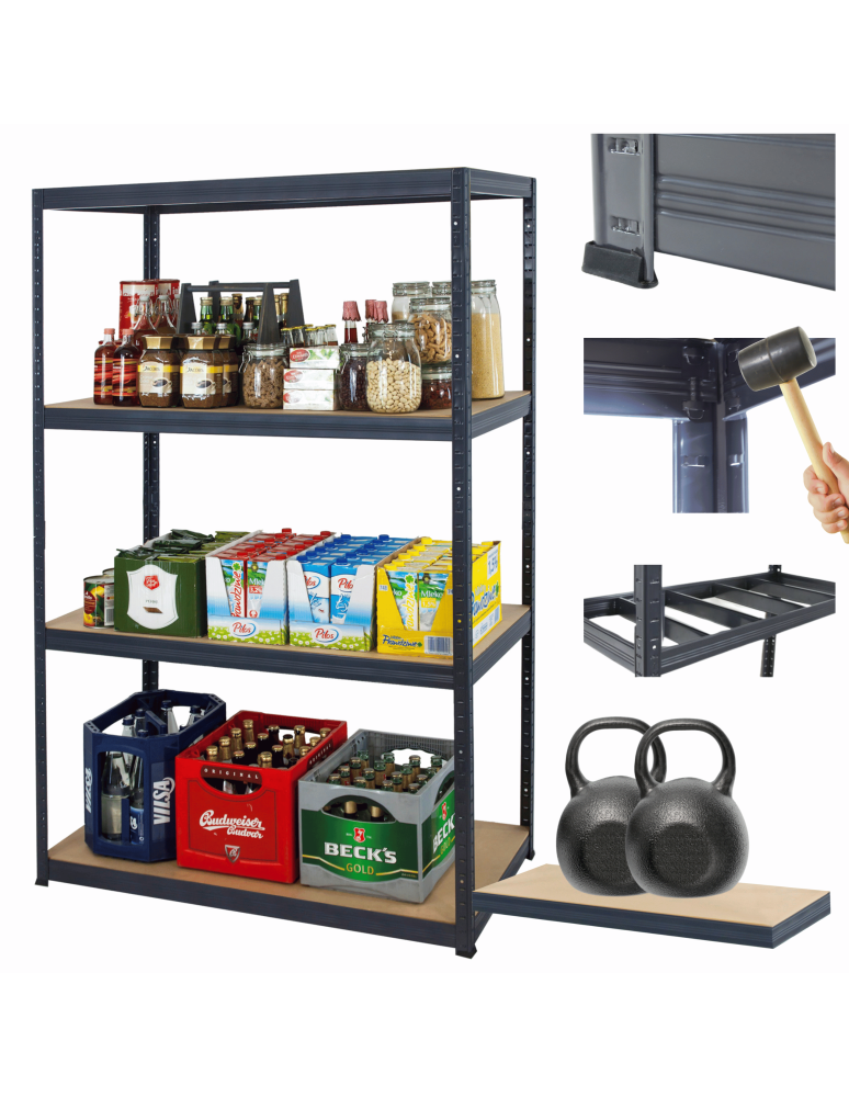 Helios Premium - Regał metalowy Premium HELIOS 180x180x40cm 4Px275kg - product b2b.wamar.biz 1