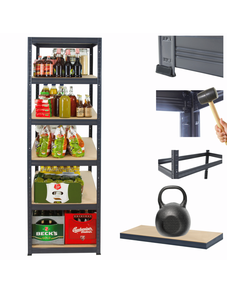 Helios Premium - Regał metalowy Premium HELIOS 196x30x30cm  6Px175kg .:. - product b2b.wamar.biz 1
