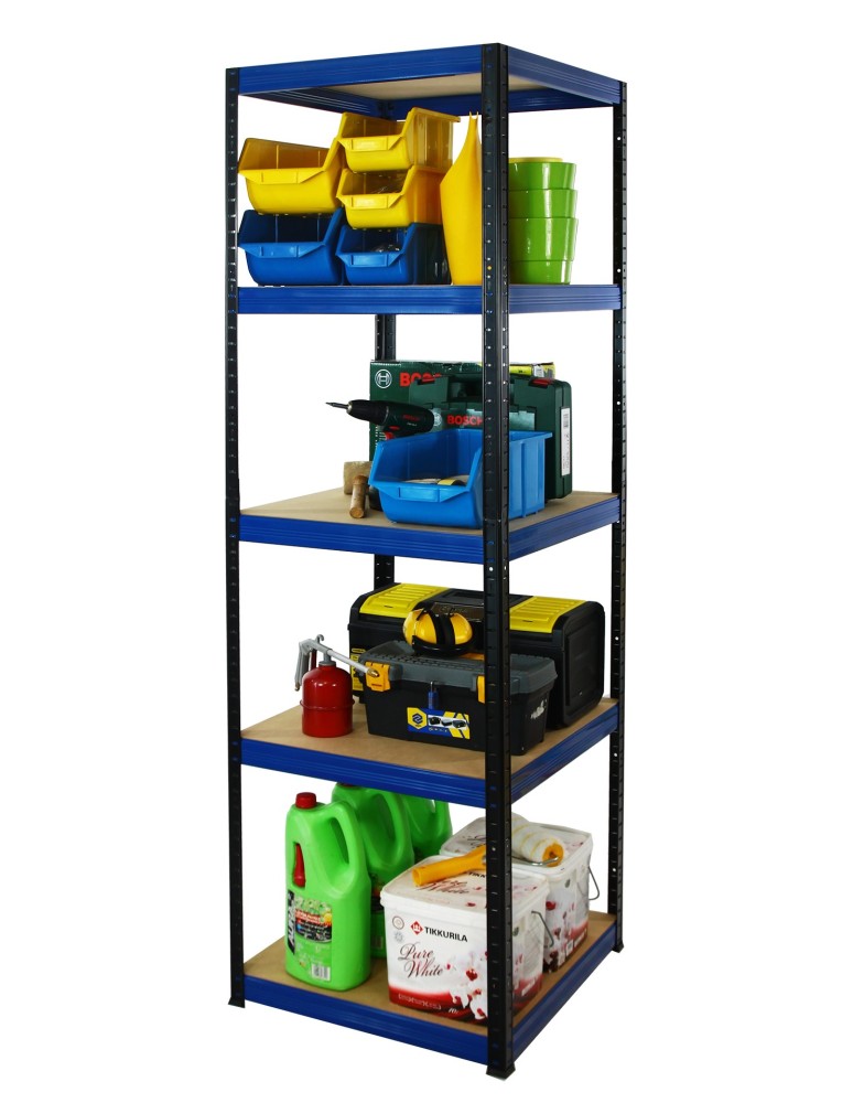 Regały z metalu kolorowe - Regał metalowy magazynowy stojak HELIOS 180x45x45cm 5Px175kg TRWAŁY PL - produkt b2b.wamar.biz 2