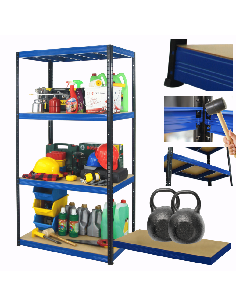 Regały z metalu kolorowe - Regał metalowy magazynowy garażowy stojak HELIOS 180x110x30cm 4Px275kg PL - product b2b.wamar.biz 1