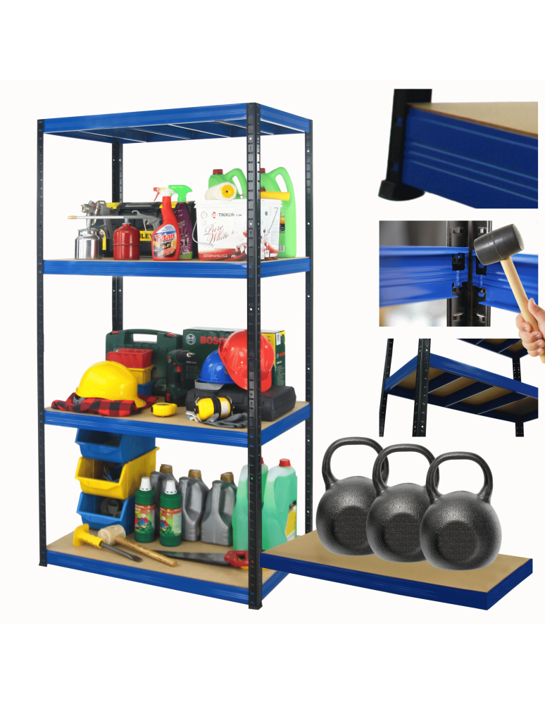 Regały z metalu kolorowe - Regał metalowy magazynowy garażowy stojak HELIOS 180x120x50cm 4Px350kg PL - product b2b.wamar.biz 1