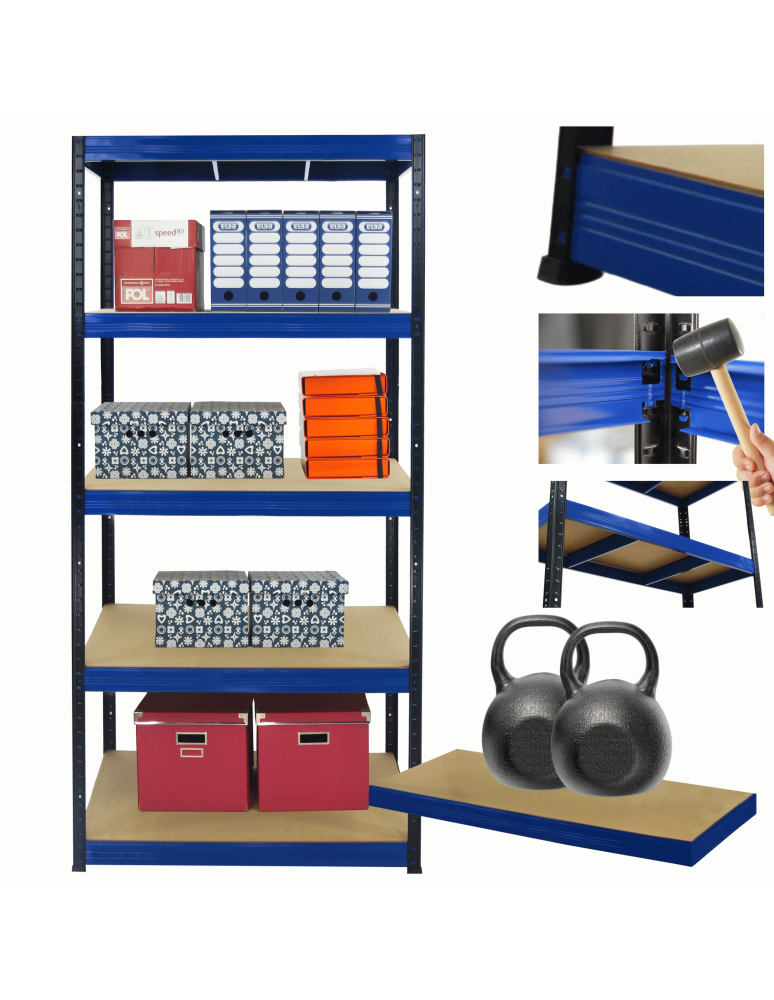 Regały z metalu kolorowe - Regał metalowy magazynowy stojak HELIOS 180x120x60cm 5Px275kg TRWAŁY PL - product b2b.wamar.biz 1