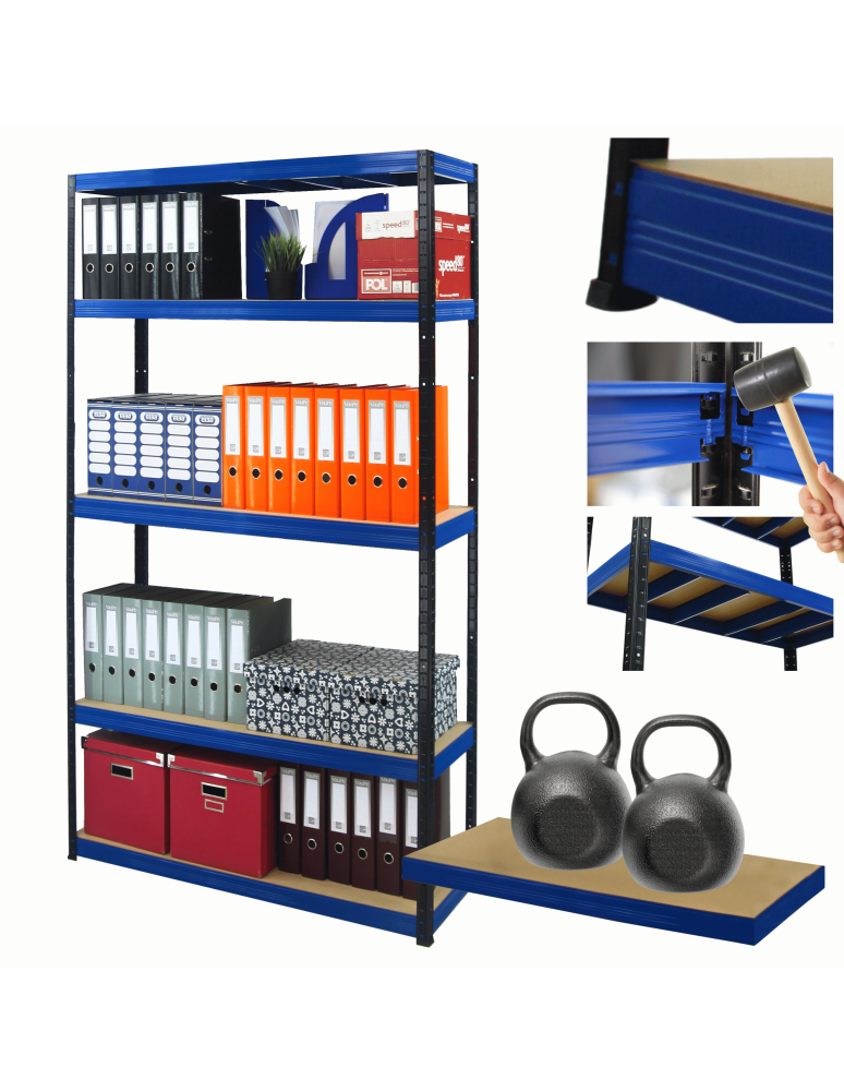 Regały z metalu kolorowe - Regał warsztatowy metalowy stojak HELIOS 196x150x50cm 5Px275kg PRODUCENT - product b2b.wamar.biz 1