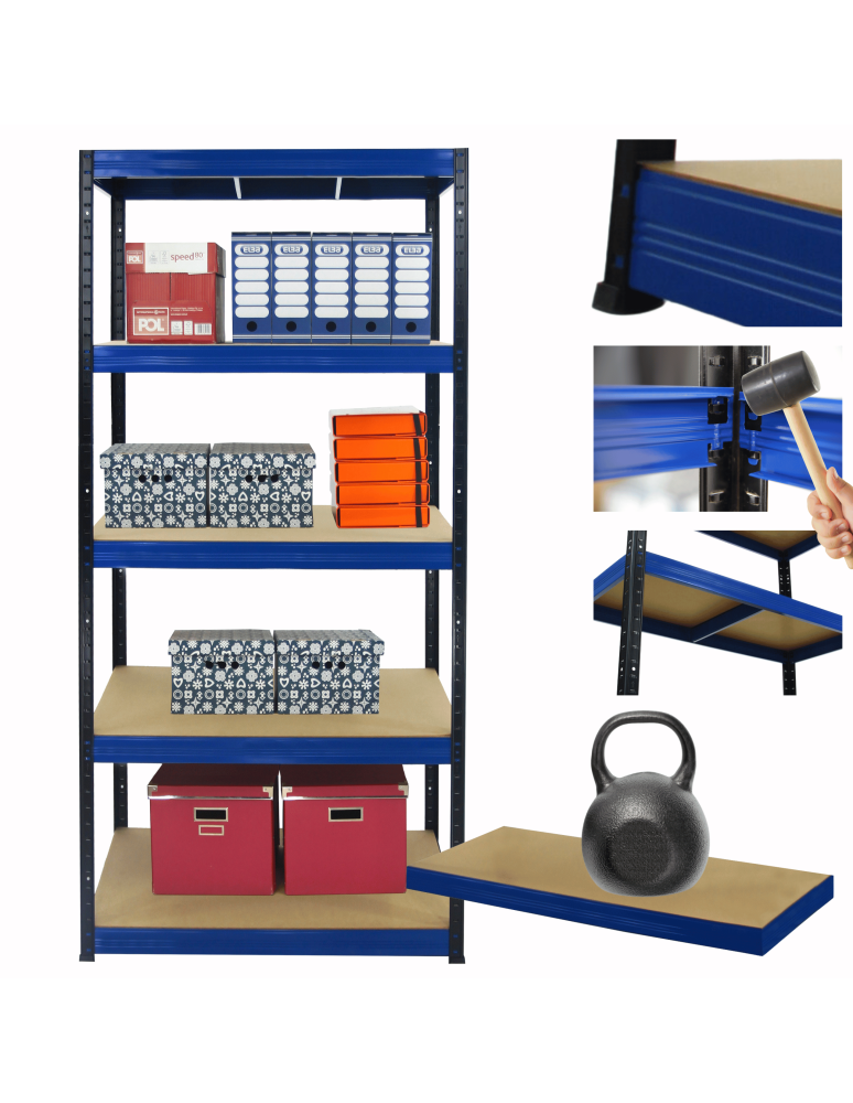Regały z metalu kolorowe - Regał metalowy magazynowy stojak HELIOS 213x120x40cm 5Px175kg 300TYS KOMB - product b2b.wamar.biz 1