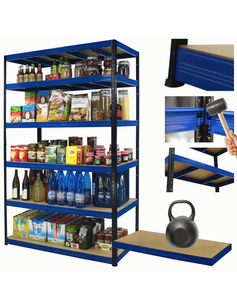 Regały z metalu kolorowe - Regał metalowy magazynowy stojak HELIOS 213x180x30cm 6Px175kg SZEROKI MOCNY - produkt b2b.wamar.biz 1