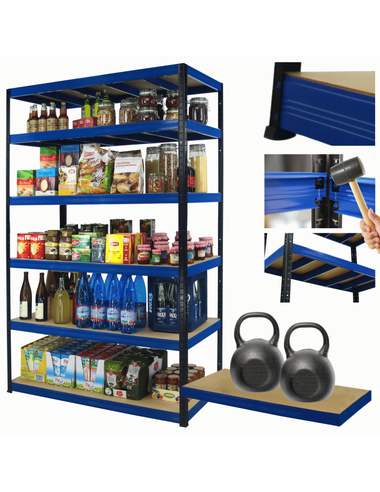 Regały z metalu kolorowe - Regał metalowy magazynowy stojak HELIOS 213x180x50cm 6Px275kg SZEROKI MOCNY - product b2b.wamar.biz 1