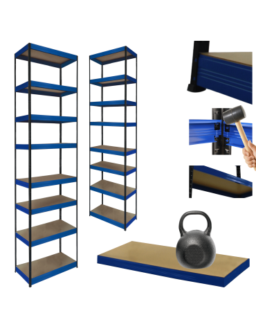 Regał metalowy magazynowy stojak HELIOS 270x45x45cm 8Px175kg TRWAŁY WYSOKI