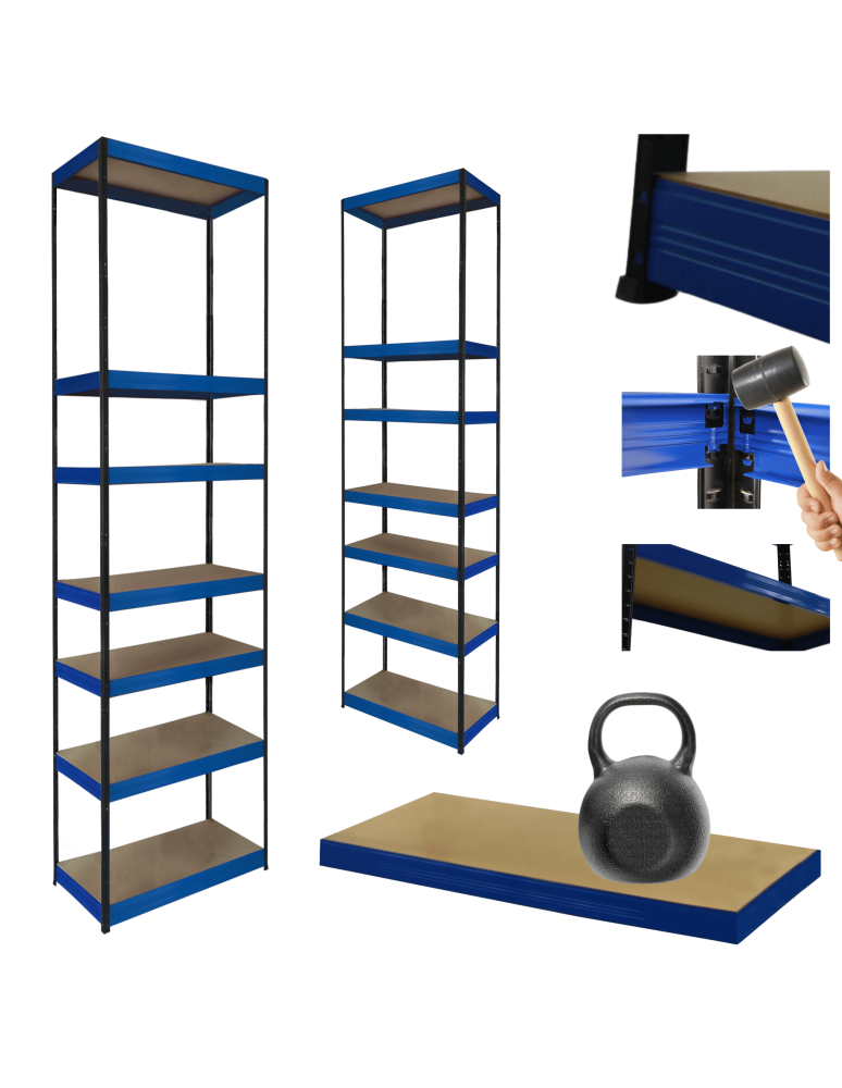 Regały z metalu kolorowe - Regał metalowy magazynowy stojak HELIOS 270x60x60cm 7Px175kg TRWAŁY WYSOKI - product b2b.wamar.biz 1