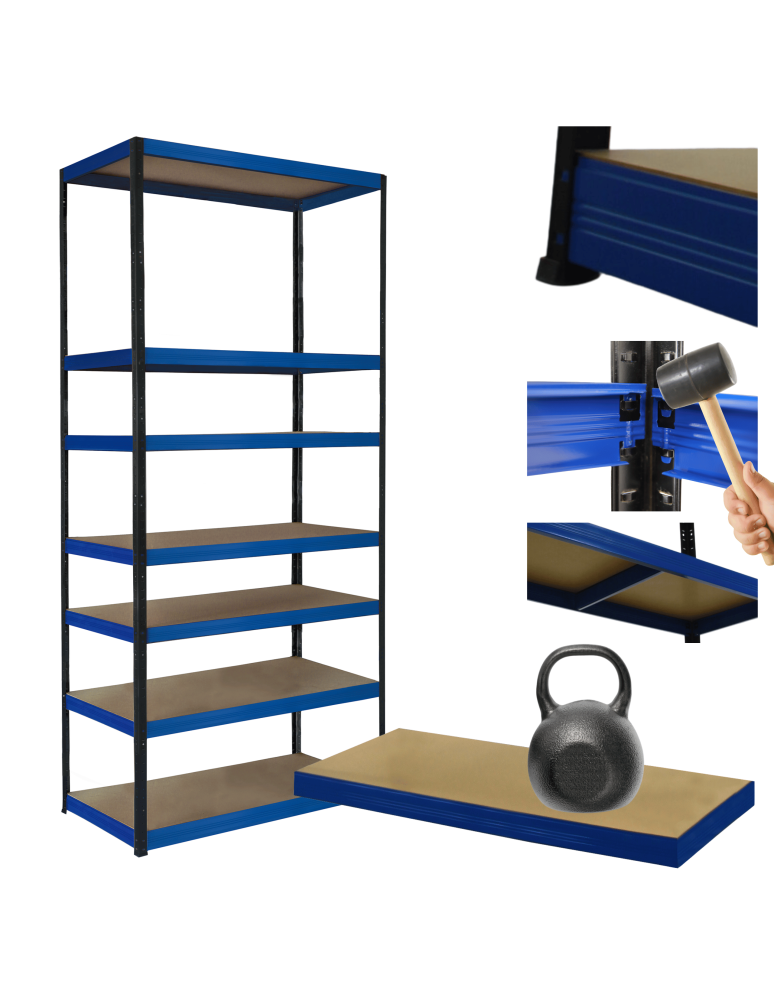 Regały z metalu kolorowe - Regał metalowy magazynowy stojak HELIOS 270x75x40cm 7Px175kg TRWAŁY WYSOKI - produkt b2b.wamar.biz 1
